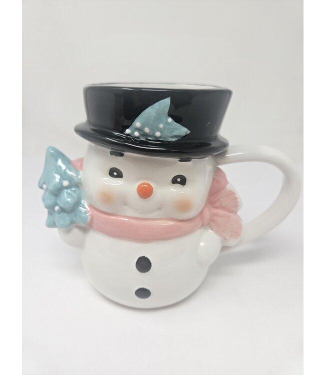 Dol Pink Vintage Snowman Mug