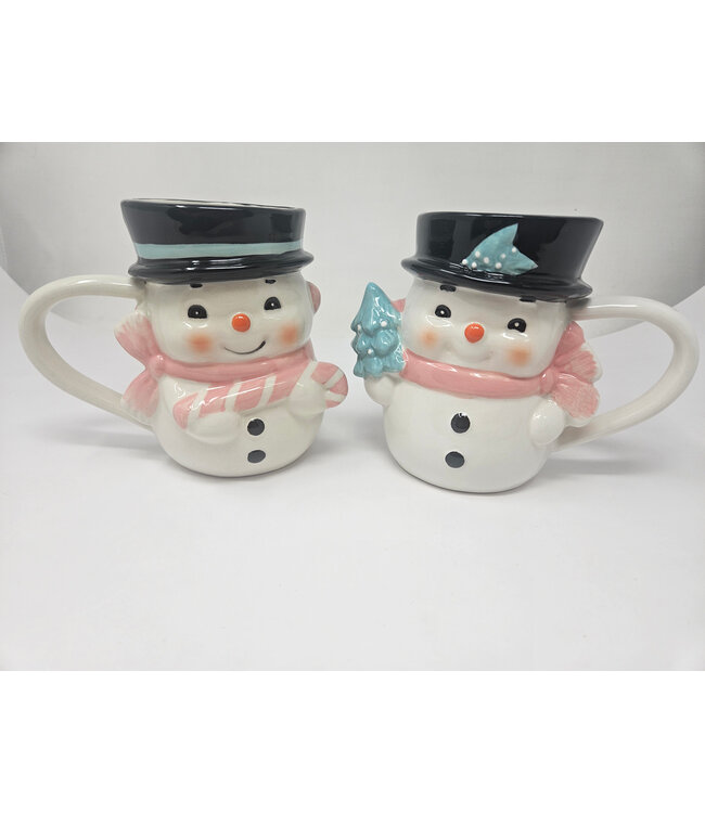 Dol Pink Vintage Snowman Mug
