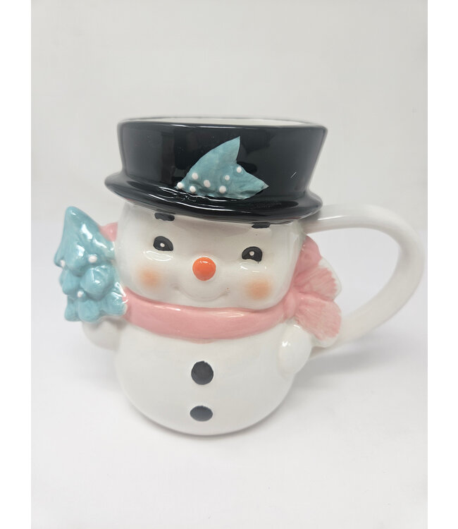 Dol Pink Vintage Snowman Mug