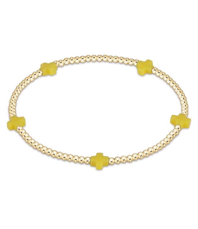 ENEWTON Signature Cross Small Gold Pattern 2mm Bead Bracelet