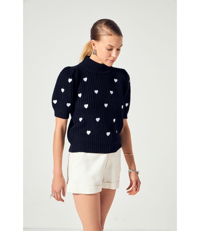 Sierra Heart Shape Embroidery Sweater
