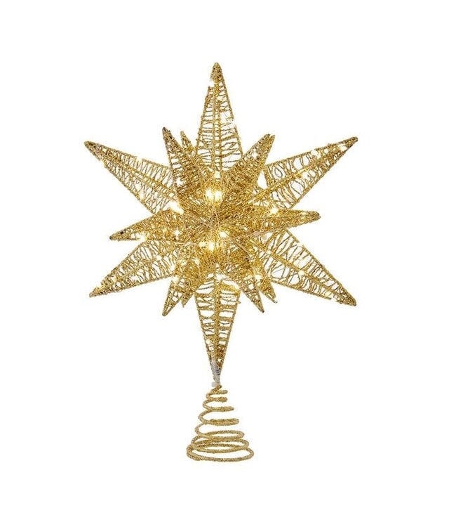 15" Twinkling LED Gold Starburst Treetop