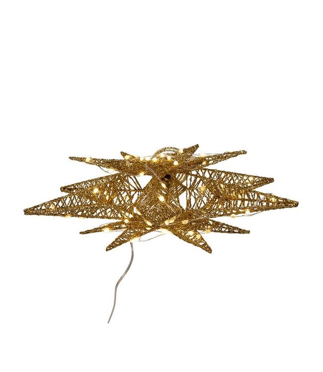 15" Twinkling LED Gold Starburst Treetop