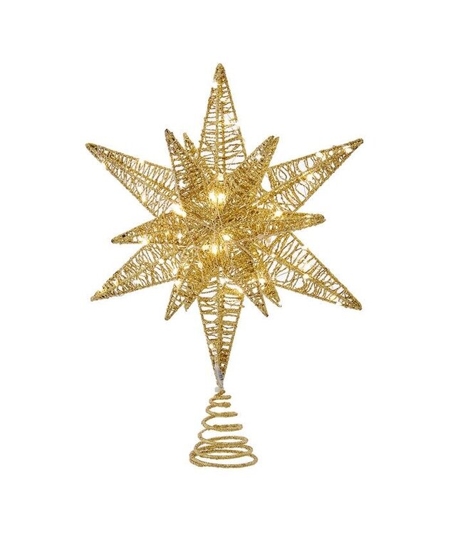 15" Twinkling LED Gold Starburst Treetop