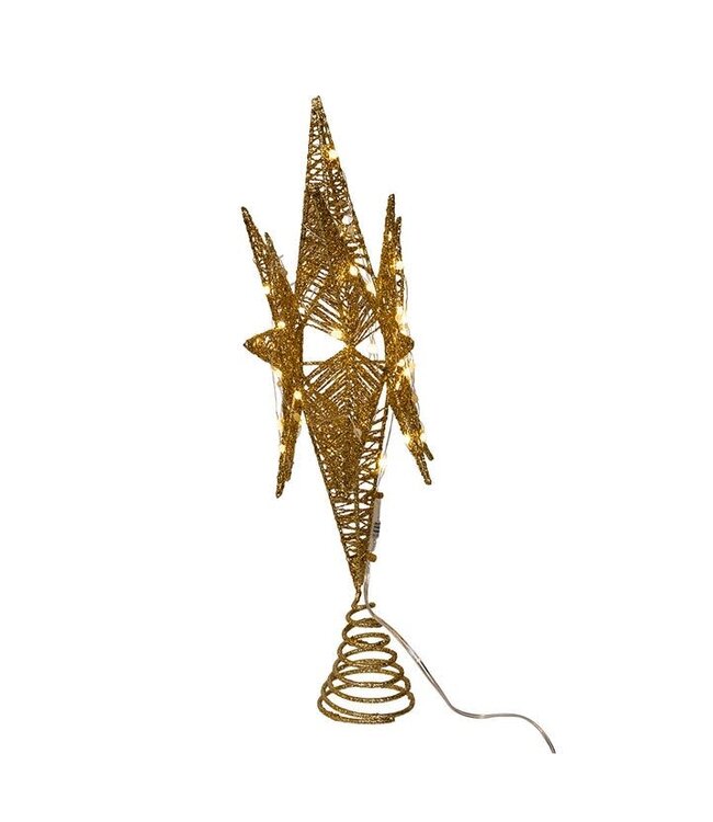 15" Twinkling LED Gold Starburst Treetop