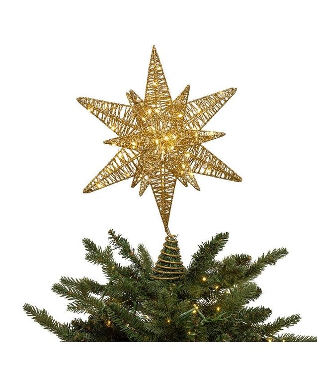 15" Twinkling LED Gold Starburst Treetop