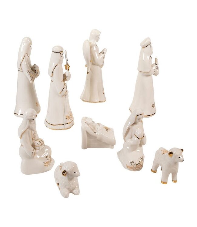 Gold and White Nativity Table Piece - Sold as Set