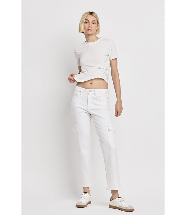 Megan High Rise Crop Cargo Straight Jeans