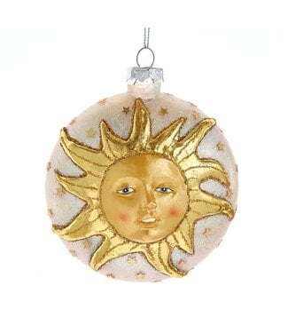 100MM Glass Ball With Sun Pattern Ornament