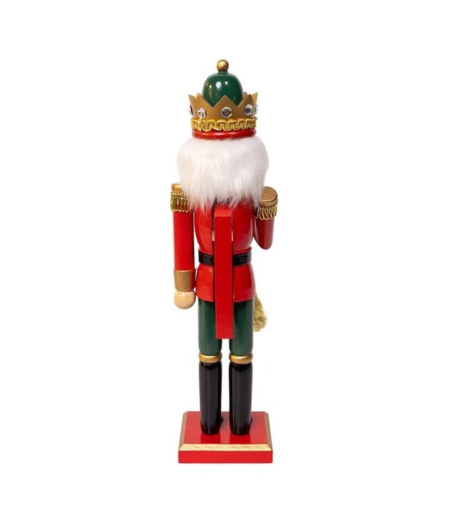 15" Red & Green With Horn Nutcracker