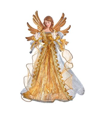 16" UL 10-Light Silver and Gold Ombré Angel Treetop