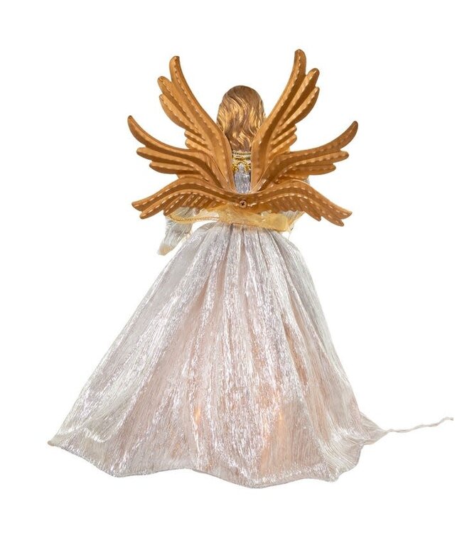 16" UL 10-Light Silver and Gold Ombré Angel Treetop