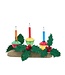 6.9" Holly Berry & Greenery With Gold Base Three Bubble Light Table Piece