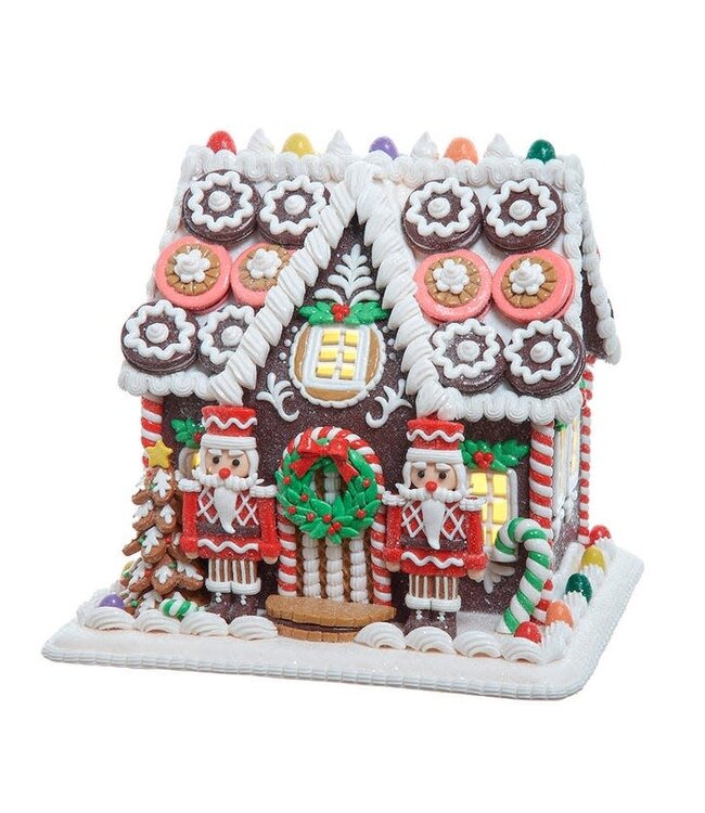 9.5" Battery Operated LED Gingerbread Cookie House