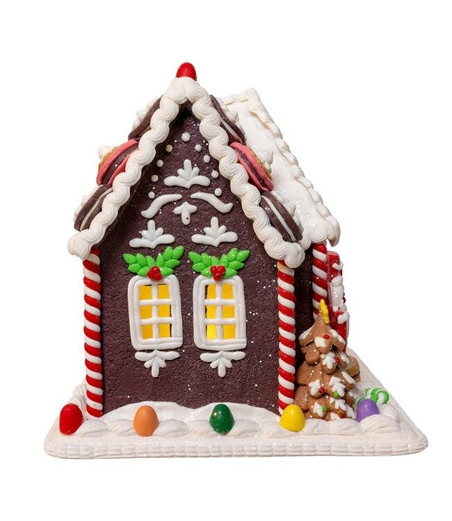 9.5" Battery Operated LED Gingerbread Cookie House