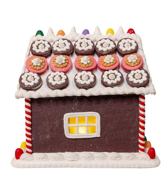 9.5" Battery Operated LED Gingerbread Cookie House