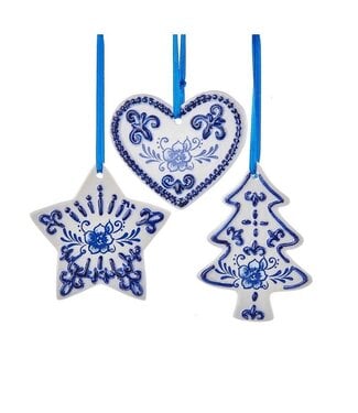 3" Delft Blue Ornament - Sold Individually