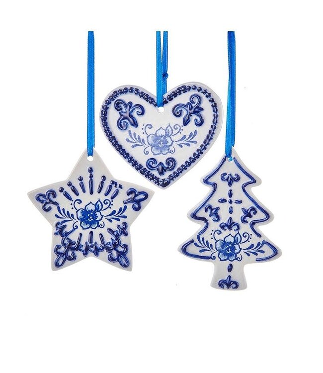 3" Delft Blue Ornament - Sold Individually
