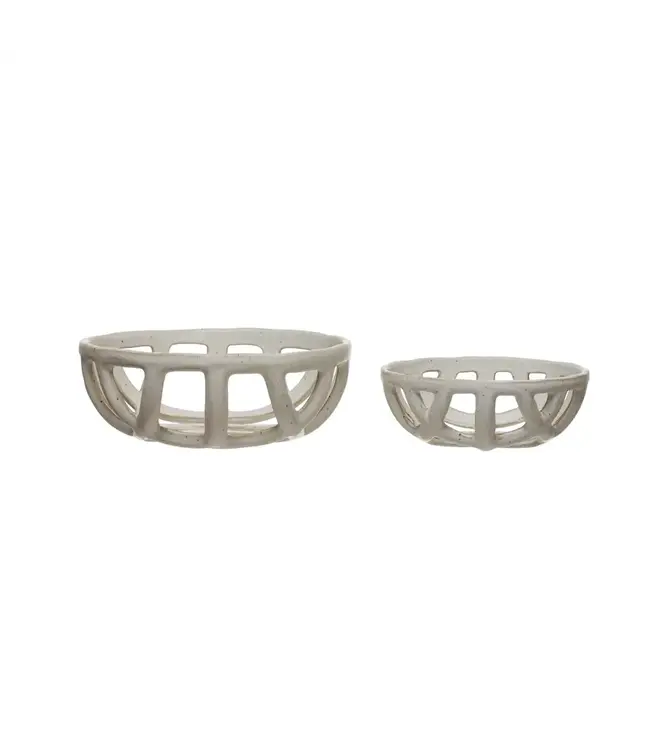 Handmade Stoneware Basket Bowls