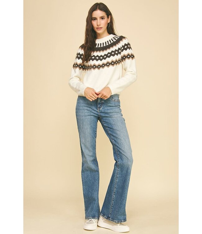 Olivia Vintage Geometric Pattern Sweater