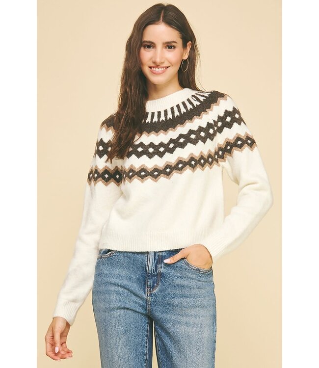 Olivia Vintage Geometric Pattern Sweater