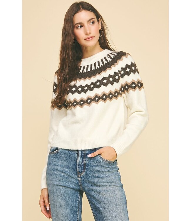 Olivia Vintage Geometric Pattern Sweater