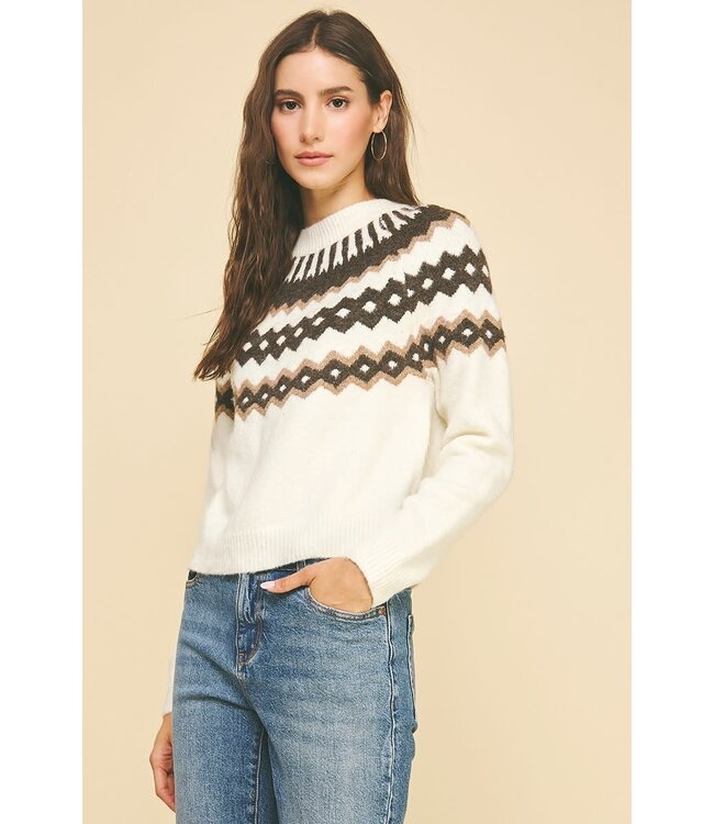 Olivia Vintage Geometric Pattern Sweater