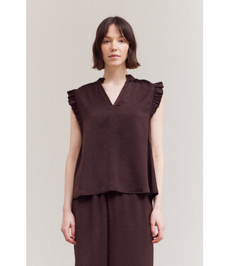 Zaniyah Satin Ruffle Top