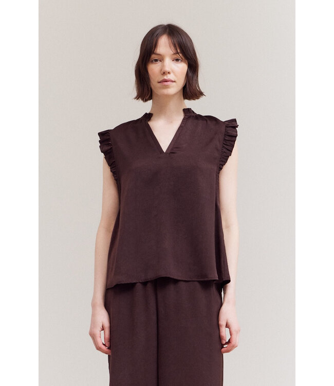 Zaniyah Satin Ruffle Top