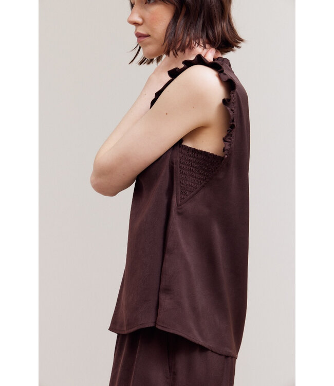 Zaniyah Satin Ruffle Top