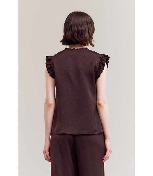 Zaniyah Satin Ruffle Top