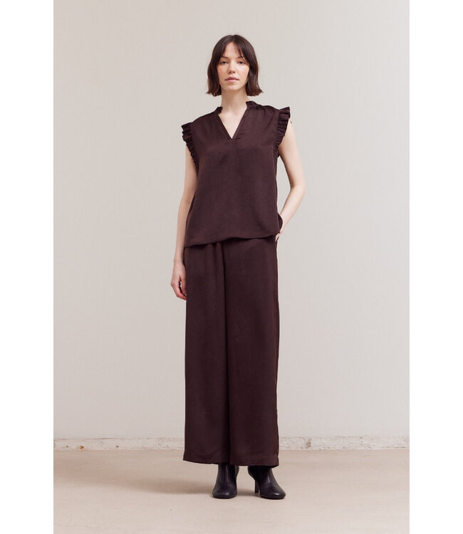 Zaniyah Satin Ruffle Top