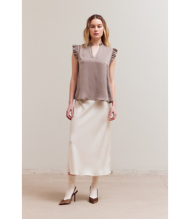 Zaniyah Satin Ruffle Top