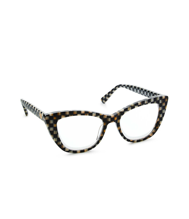 MACKENZIE CHILDS Check Cat Eye Readers