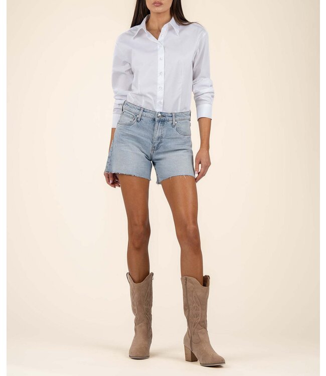 KUT FROM THE KLOTH Jane High Rise Long Short with Raw Hem