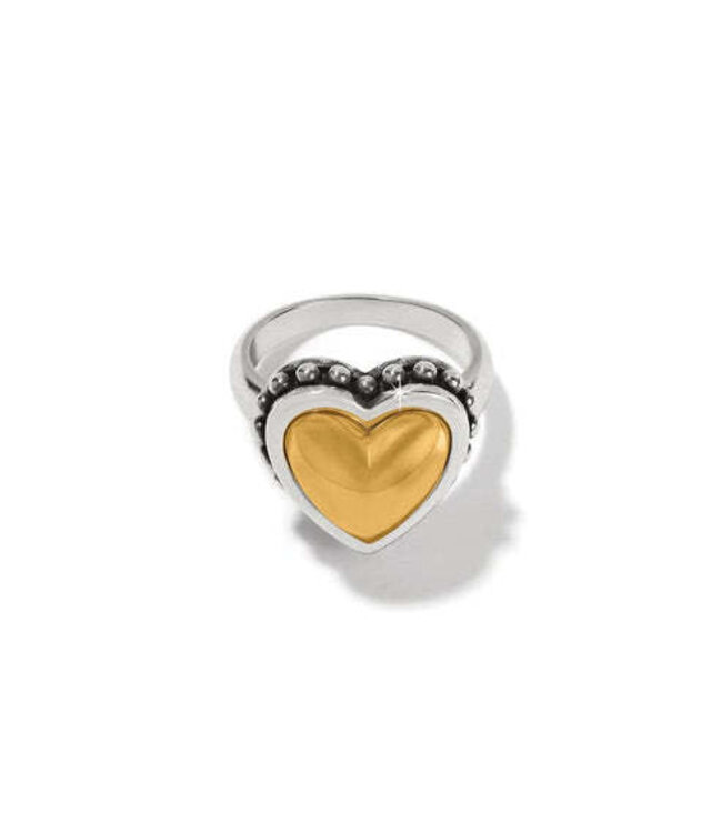 BRIGHTON Pretty Tough Bold Heart Two Tone Ring