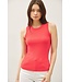 Maddison Basic Cotton Garment Dyed Round Neck Tank Top