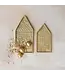 Debossed Cast Aluminum House Shaped Trays -  Gold Finish