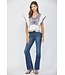 Danica Lace Insert Embroidered Flutter Sleeve Blouse