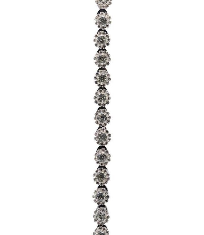 36” Round Cut Crystal Chain With Hooks, Clear