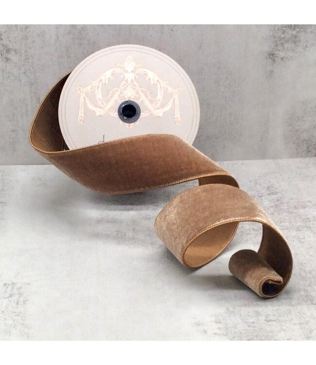 2.5" x 10yds Lush Velvet Ribbon – Walnut