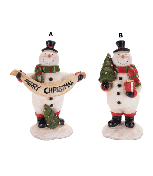 8.75" Snowman With Tree