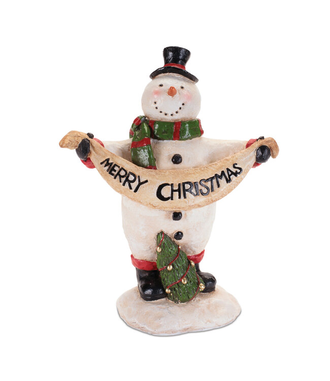 8.75" Snowman With Tree