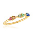 Rainbow Duos Gold Layers Rings