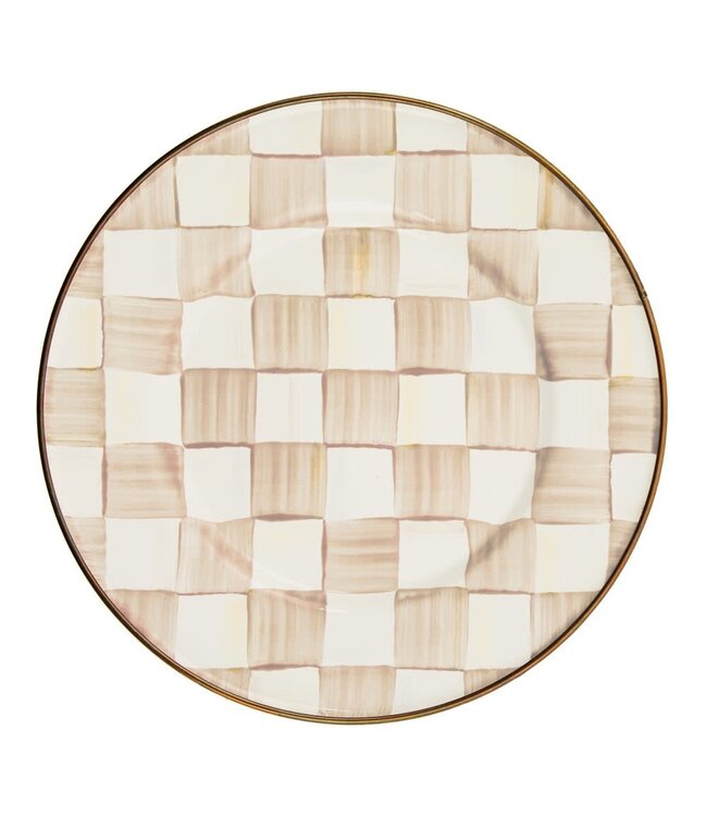 MACKENZIE CHILDS Mocha Check Salad Plate