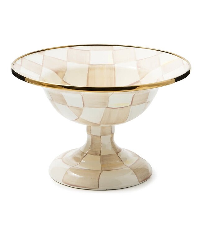 MACKENZIE CHILDS Mocha Check Small Compote