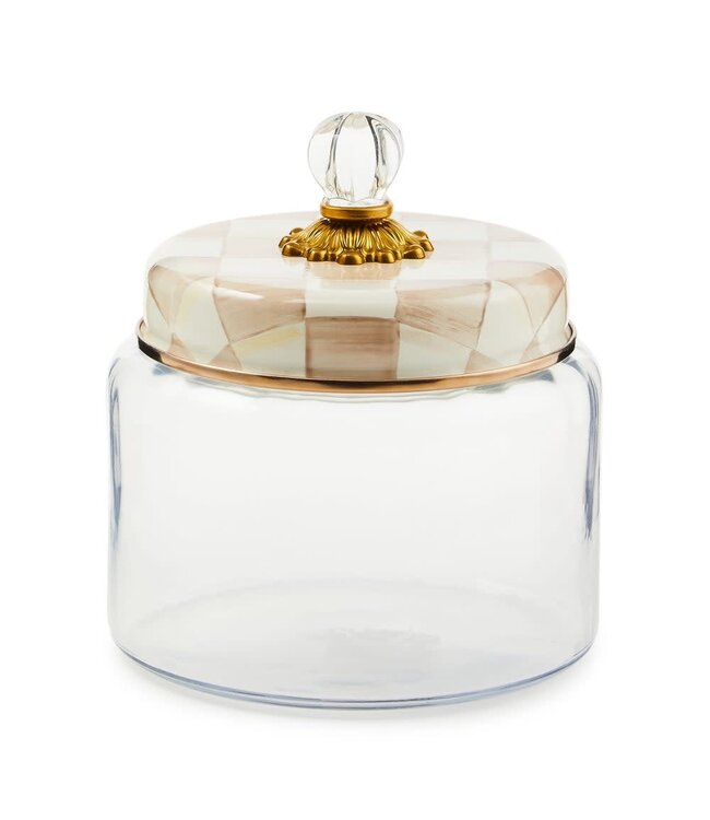 MACKENZIE CHILDS Mocha Check Medium Kitchen Canister