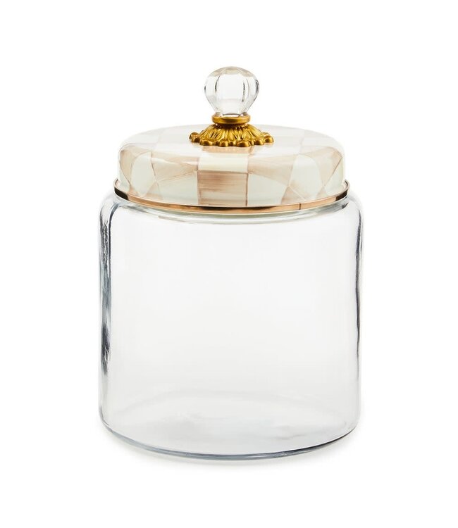 MACKENZIE CHILDS Mocha Check Large Kitchen Canister