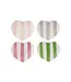 Hand-Painted Stoneware Striped Heart Shaped Dish