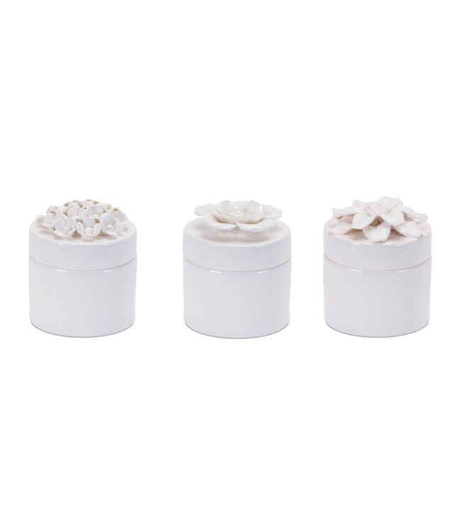 4" x 4.5" Floral Box Stoneware